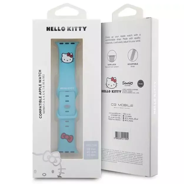 Hello Kitty Silicone Kitty Head strap for Apple Watch 38/40/41mm - blue 8