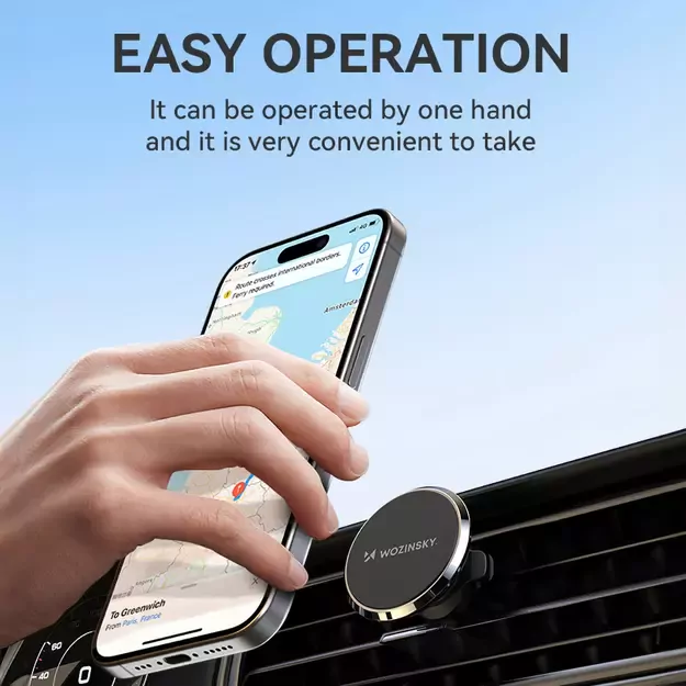 Wozinsky WUMKO magnetic phone holder for car air vent - black 6