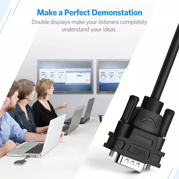 Ugreen 40254 1x2 VGA splitter - black 4