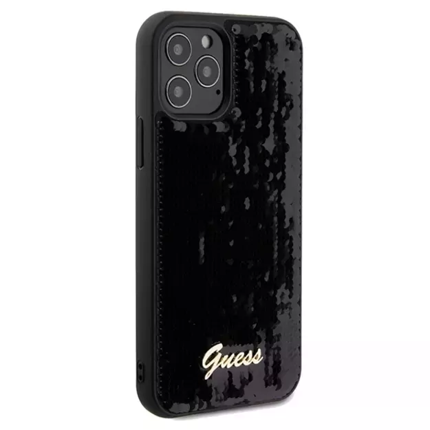 Guess Sequin Script Metal case for iPhone 12/12 Pro - black 3