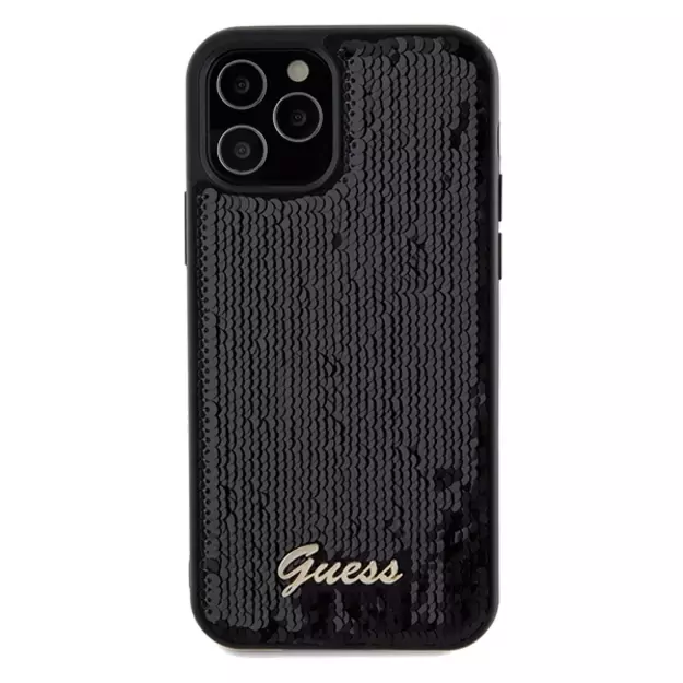 Guess Sequin Script Metal case for iPhone 12/12 Pro - black 2
