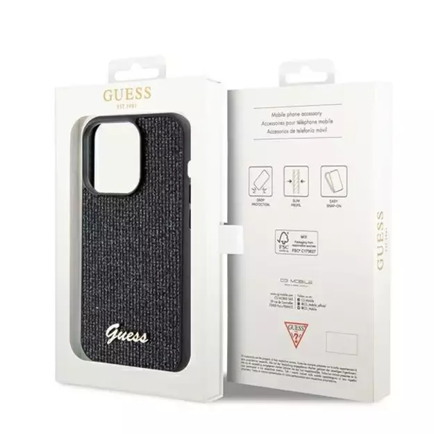 Guess Disco Metal Script case for iPhone 14 Pro Max - black 7
