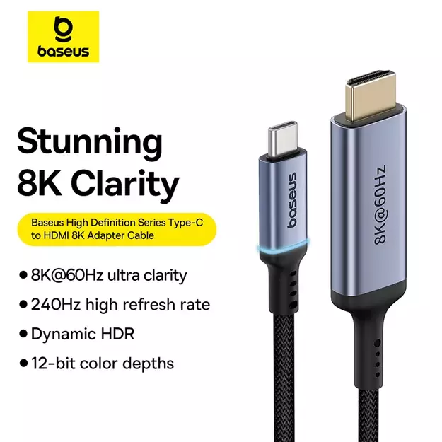Baseus BS-OH064 8K 60Hz USB-C - HDMI cable 1.5m - black 10