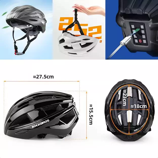 Rockbros ZK-013TI Bike Helmet Universal Size 55-60cm - Gray 10