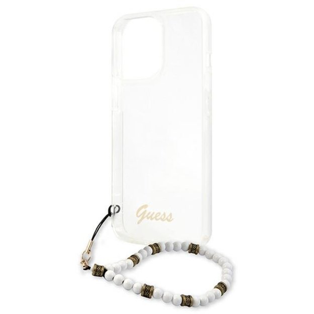 Guess GUHCP13LKPSWH iPhone 13 Pro / 13 6.1&quot  Transparent Hardcase White Pearl 12