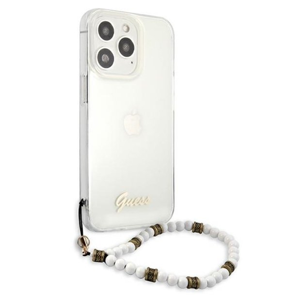 Guess GUHCP13LKPSWH iPhone 13 Pro / 13 6.1&quot  Transparent Hardcase White Pearl 10