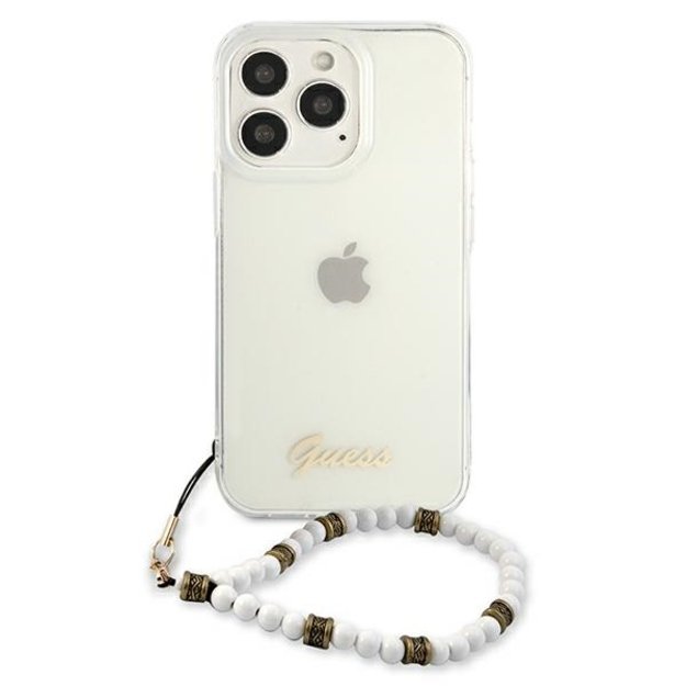 Guess GUHCP13LKPSWH iPhone 13 Pro / 13 6.1&quot  Transparent Hardcase White Pearl 8
