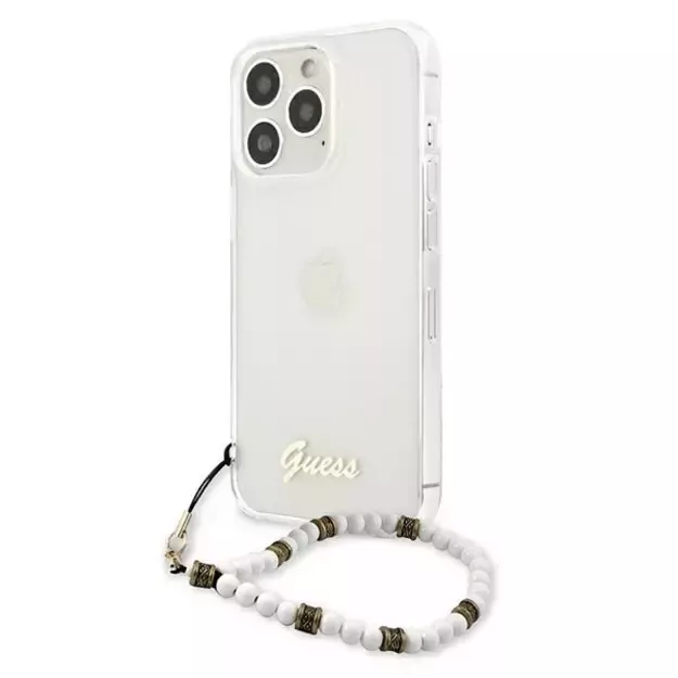 Guess GUHCP13LKPSWH iPhone 13 Pro / 13 6.1&quot  Transparent Hardcase White Pearl 1