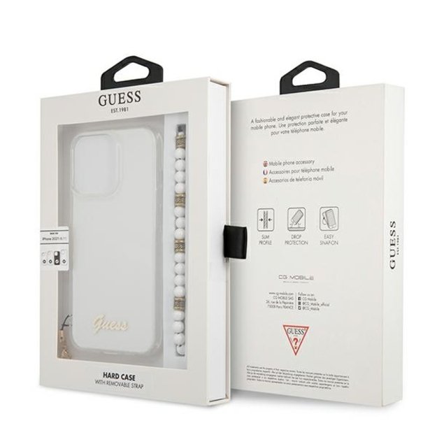Guess GUHCP13LKPSWH iPhone 13 Pro / 13 6.1&quot  Transparent Hardcase White Pearl 14