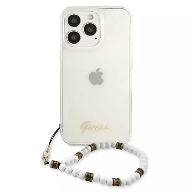 Guess GUHCP13LKPSWH iPhone 13 Pro / 13 6.1&quot  Transparent Hardcase White Pearl 2