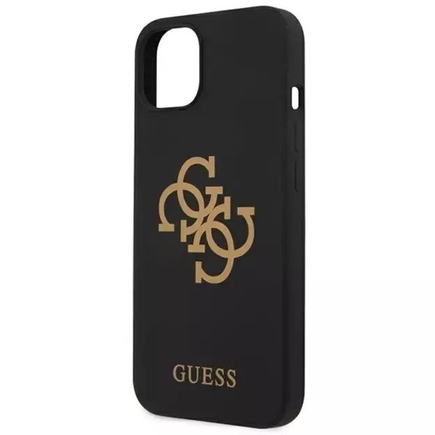 Guess GUHCP13SLS4GGBK iPhone 13 mini 5.4&quot  black/black hard case Silicone 4G Logo 5