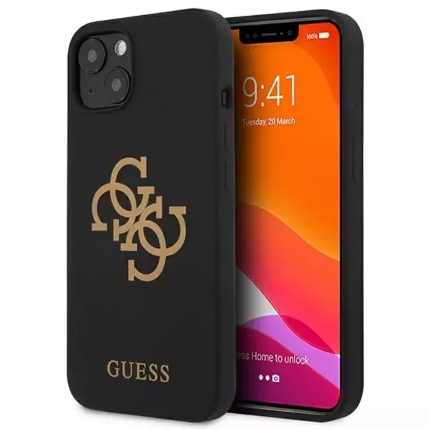 Guess GUHCP13SLS4GGBK iPhone 13 mini 5.4&quot  black/black hard case Silicone 4G Logo