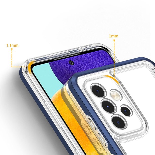Clear 3in1 Case for Samsung Galaxy A13 5G Frame Gel Cover Blue 3