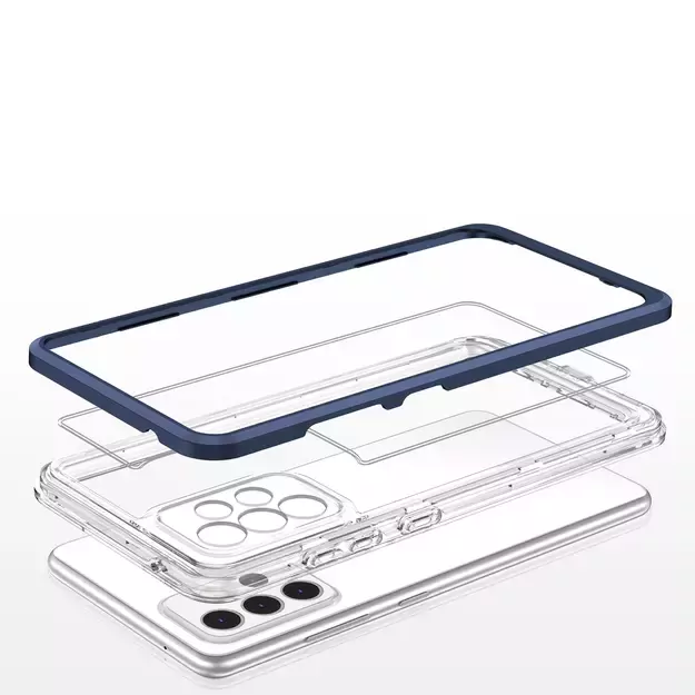 Clear 3in1 Case for Samsung Galaxy A13 5G Frame Gel Cover Blue 10