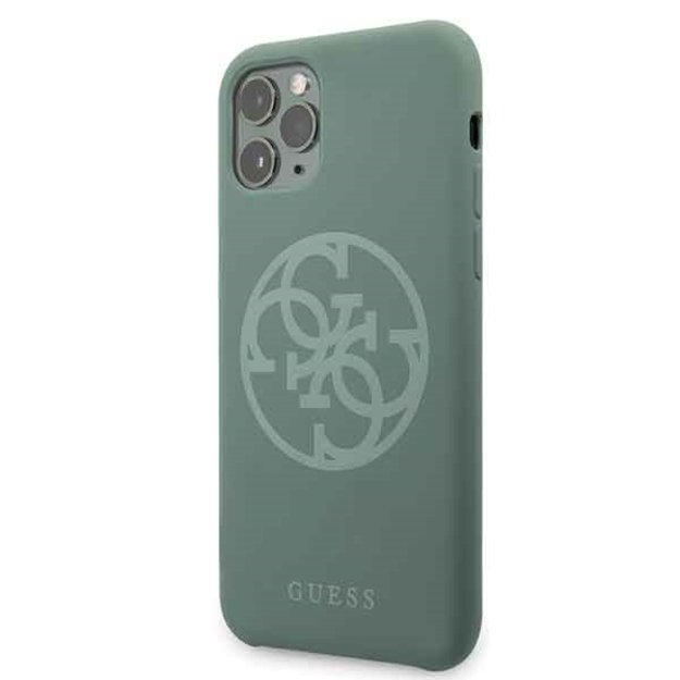 Guess GUHCN58LS4GKA iPhone 11 Pro khaki hard case Silicone 4G Tone On Tone 1