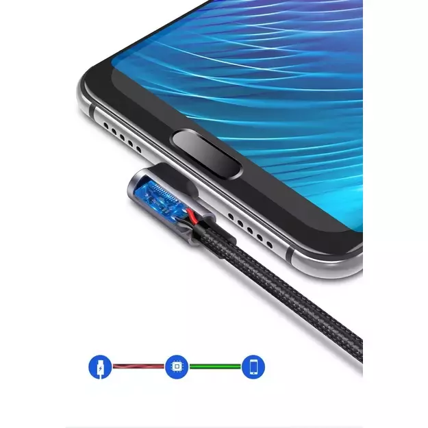 Ugreen US284 50941 USB-A (straight) / USB-C (angled) 3A Cable 1m - Gray 7