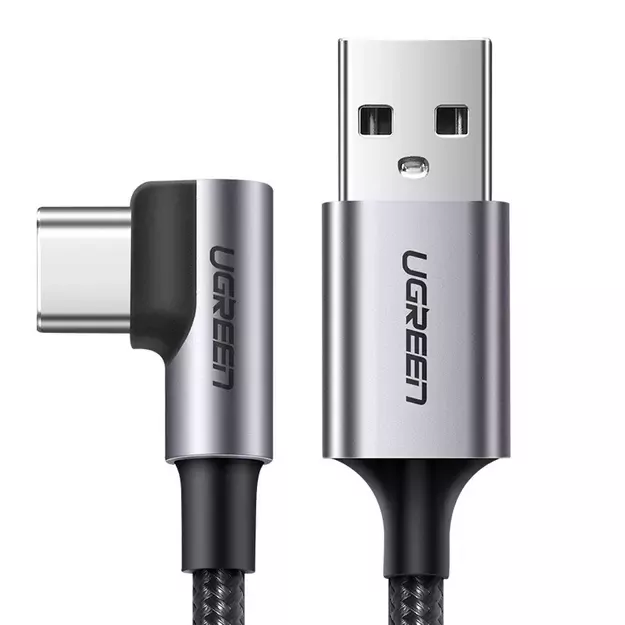 Ugreen US284 50941 USB-A (straight) / USB-C (angled) 3A Cable 1m - Gray