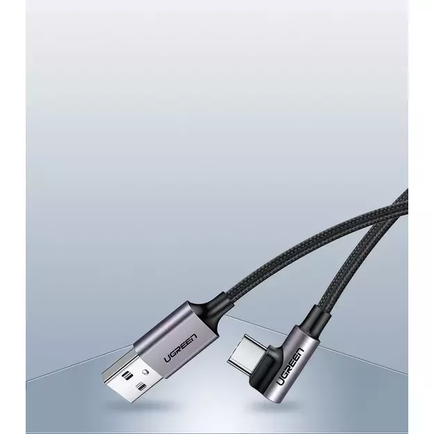 Ugreen US284 50941 USB-A (straight) / USB-C (angled) 3A Cable 1m - Gray 12