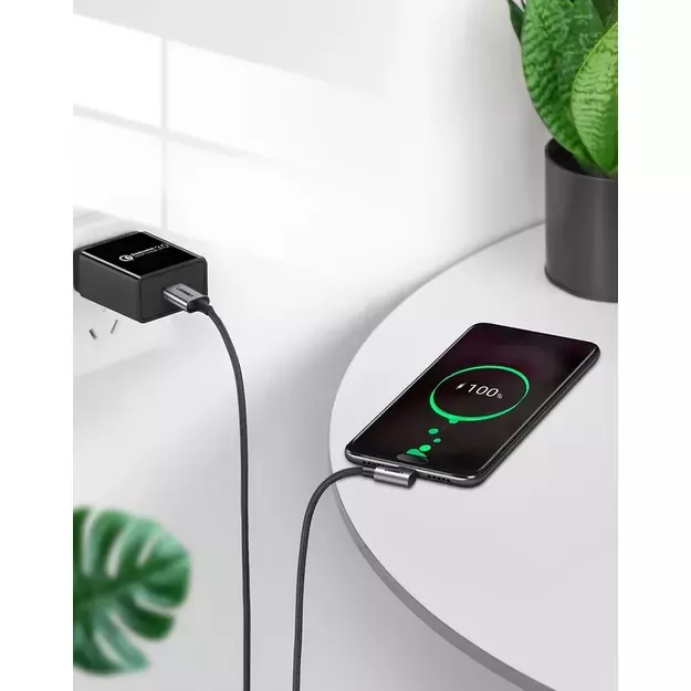 Ugreen US284 50941 USB-A (straight) / USB-C (angled) 3A Cable 1m - Gray 3