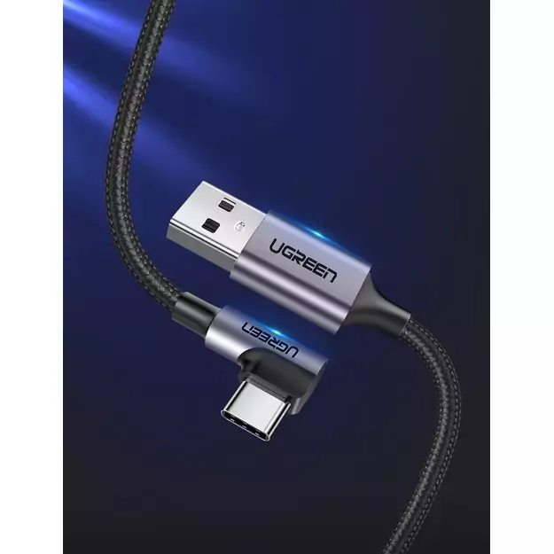 Ugreen US284 50941 USB-A (straight) / USB-C (angled) 3A Cable 1m - Gray 1