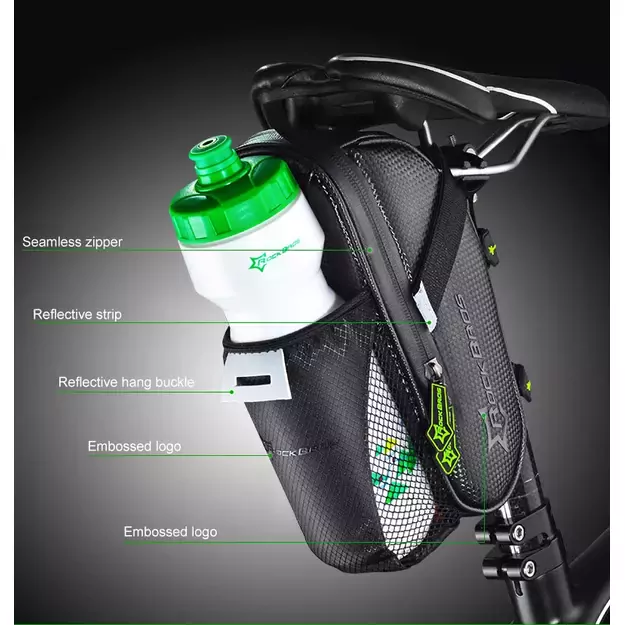 Rockbros C7-1 waterproof bicycle bag with saddle mounting 1.5l - black 12