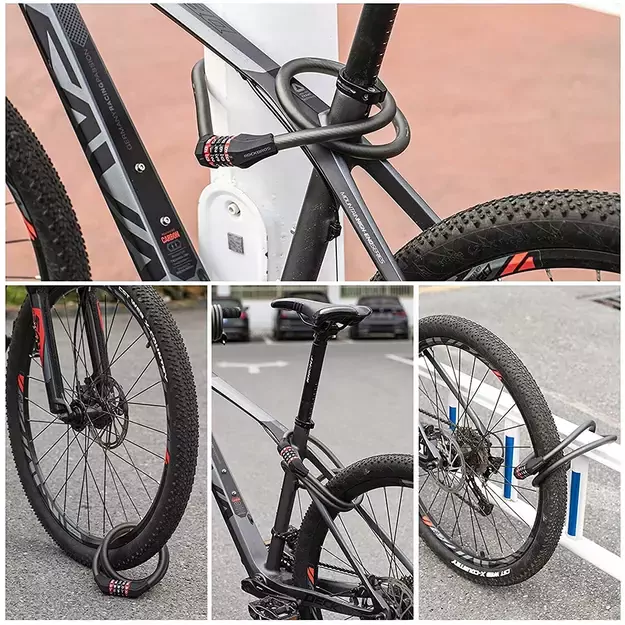 Rockbros RKS507-1BK bicycle lock with combination 1.8 m - black 13