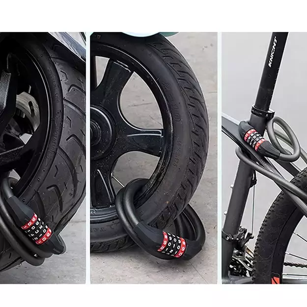Rockbros RKS507-1BK bicycle lock with combination 1.8 m - black 11