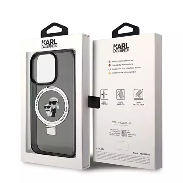 Karl Lagerfeld Ring Stand Karl&Choupette MagSafe case for iPhone 13 Pro Max - black 14