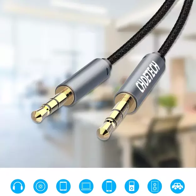 Choetech AUX002 cable mini jack 3.5mm (male) / mini jack 3.5mm (male) 1.2m - black 5