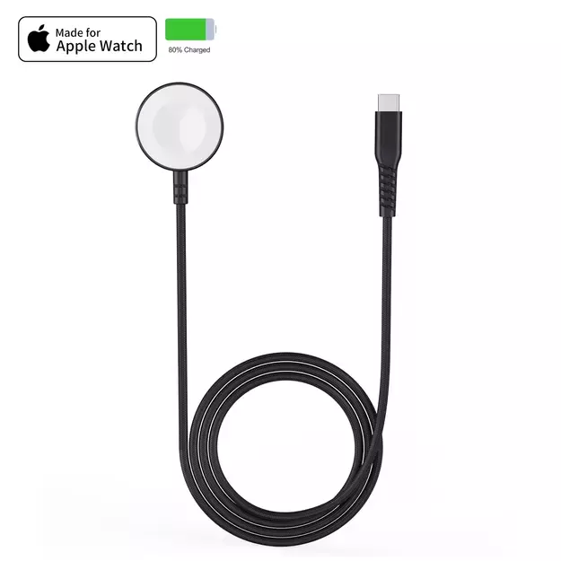 Choetech T319 MFI 5W wireless charger for Apple Watch + USB-C cable - black 12