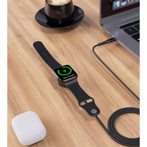 Choetech T319 MFI 5W wireless charger for Apple Watch + USB-C cable - black 6