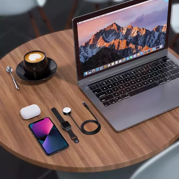 Choetech T319 MFI 5W wireless charger for Apple Watch + USB-C cable - black 13