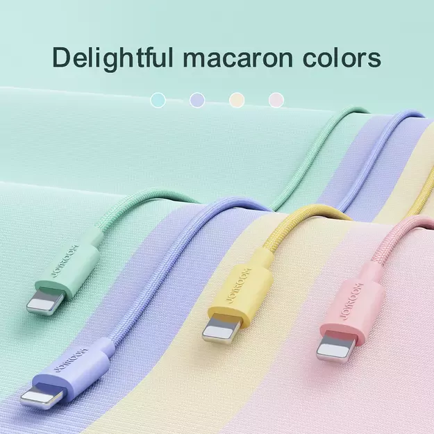 Joyroom Colorful Data Cable S-2030M13 USB-A / Lightning 2.4A 2m - pink 1