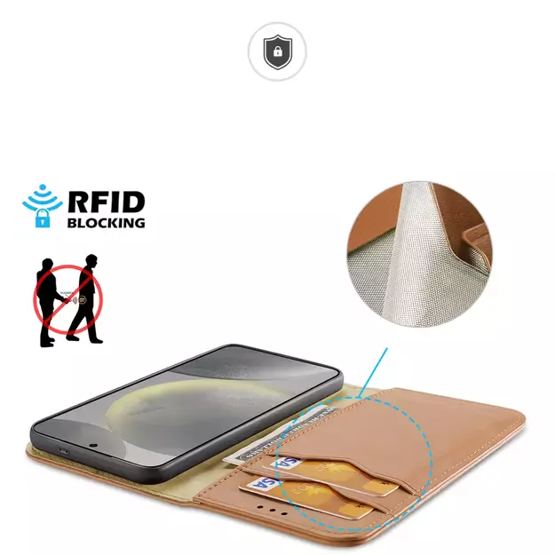 Dux Ducis Hivo case with flap and RFID blocker for Samsung Galaxy S24+ - brown 11