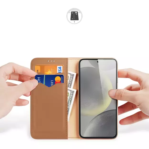 Dux Ducis Hivo case with flap and RFID blocker for Samsung Galaxy S24+ - brown 10