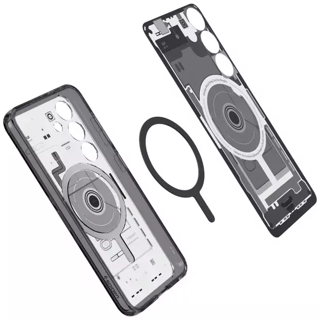Spigen Ultra Hybrid OneTap Ring Case with MagSafe for Samsung Galaxy S24 - Clear (Zero One Pattern) 8
