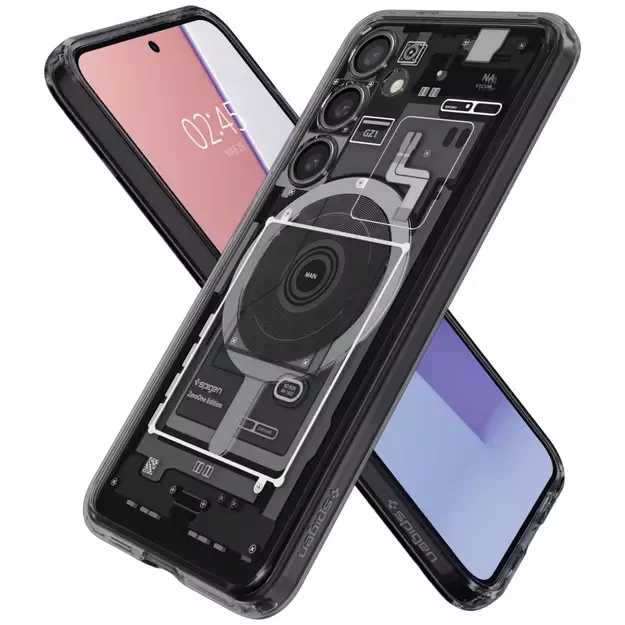 Spigen Ultra Hybrid OneTap Ring Case with MagSafe for Samsung Galaxy S24 - Clear (Zero One Pattern) 7
