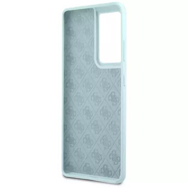 Guess GUHCS21LLSLMGLB S21 Ultra G998 blue/blue hardcase Silicone Script Metal Logo 5