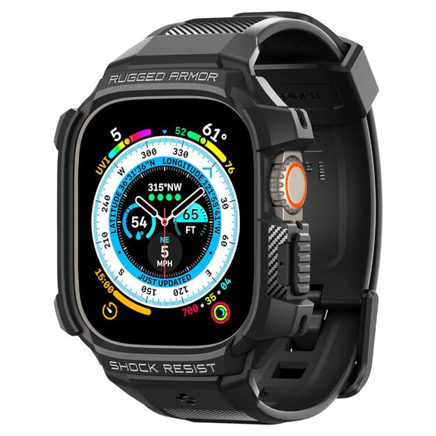 Spigen Rugged Armor Pro Apple Watch Ultra (49mm) Strap Case - Black 1
