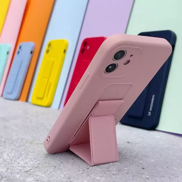 Wozinsky Kickstand Case silicone case with stand for iPhone 11 Pro navy blue 19