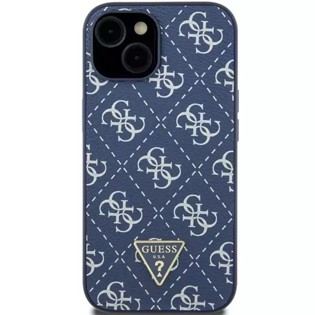 Guess 4G Triangle Metal Logo case for iPhone 15 Plus / 14 Plus - blue 9