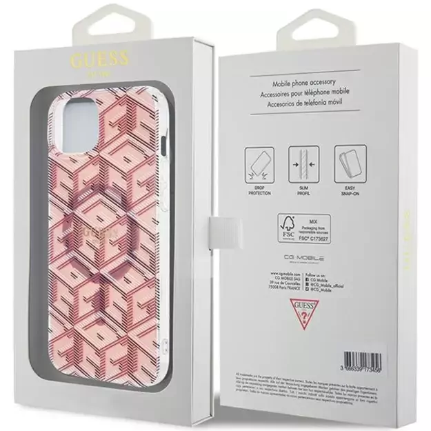 Guess IML GCube MagSafe case for iPhone 15 Plus / 14 Plus - pink 14