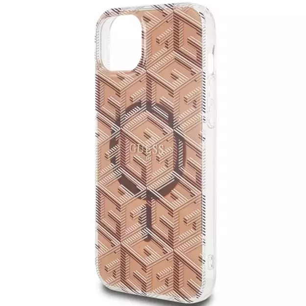 Guess IML GCube MagSafe case for iPhone 15 / 14 / 13 - brown 12