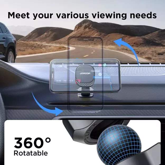 Joyroom JR-ZS400 magnetic car phone holder on the dashboard - black 24
