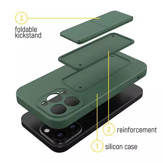 Wozinsky Kickstand Case silicone case with stand for iPhone 12 mini light blue 13