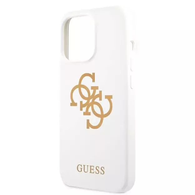 Guess GUHCP13LLS4GGWH iPhone 13 Pro / 13 6,1  biały/white hard case Silicone 4G Logo 6