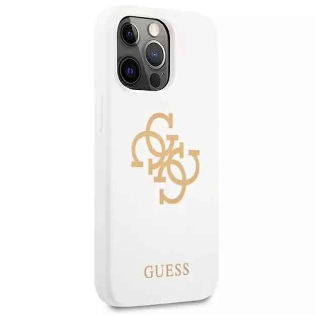 Guess GUHCP13LLS4GGWH iPhone 13 Pro / 13 6,1  biały/white hard case Silicone 4G Logo 4