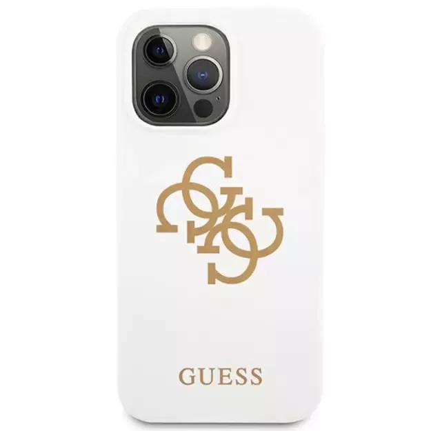 Guess GUHCP13LLS4GGWH iPhone 13 Pro / 13 6,1  biały/white hard case Silicone 4G Logo 3