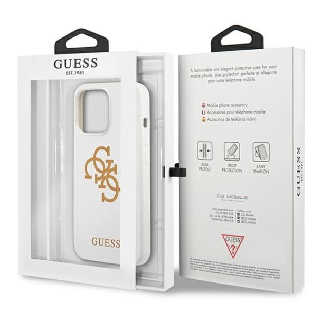 Guess GUHCP13LLS4GGWH iPhone 13 Pro / 13 6,1  biały/white hard case Silicone 4G Logo 14