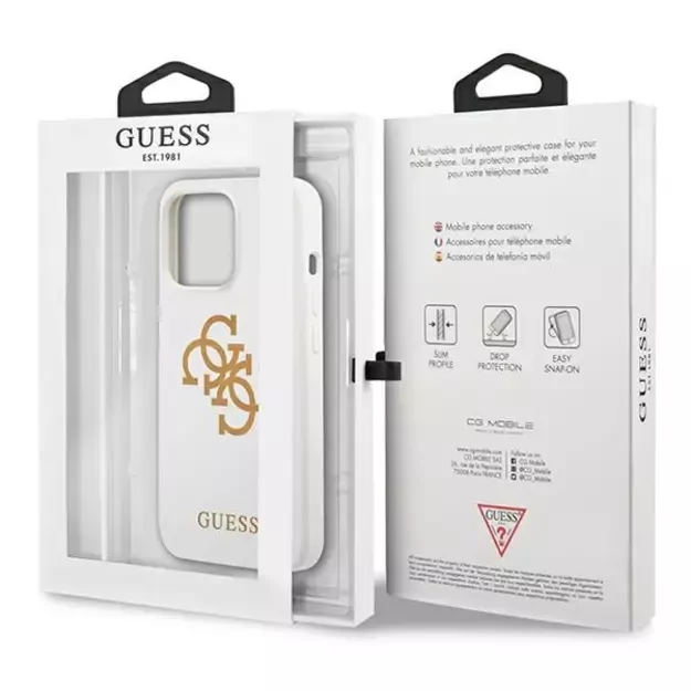 Guess GUHCP13LLS4GGWH iPhone 13 Pro / 13 6,1  biały/white hard case Silicone 4G Logo 7